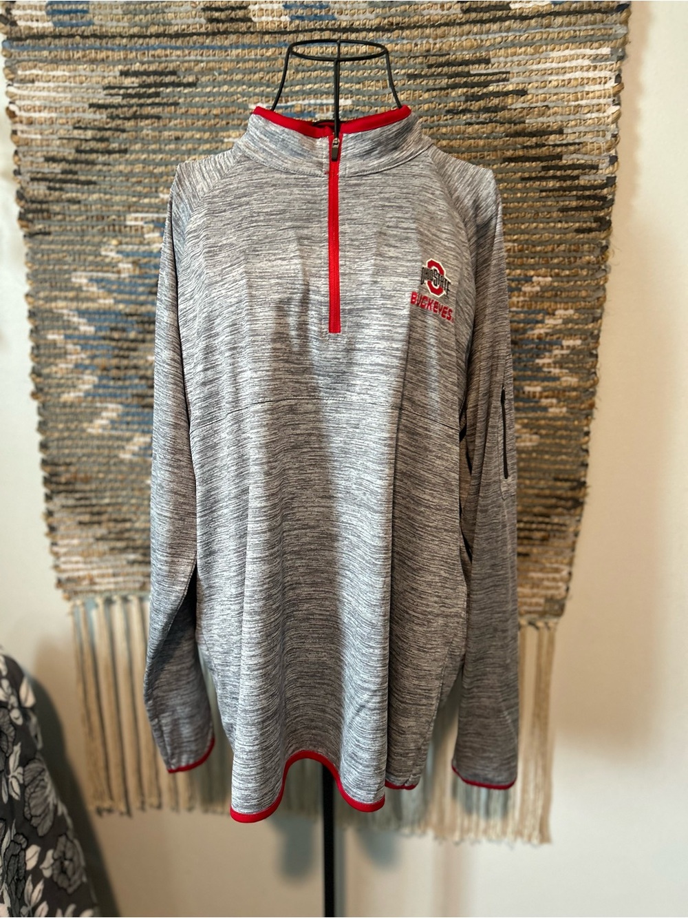 Colosseum Ohio State Gray Quarter-Zip Pullover Sweater